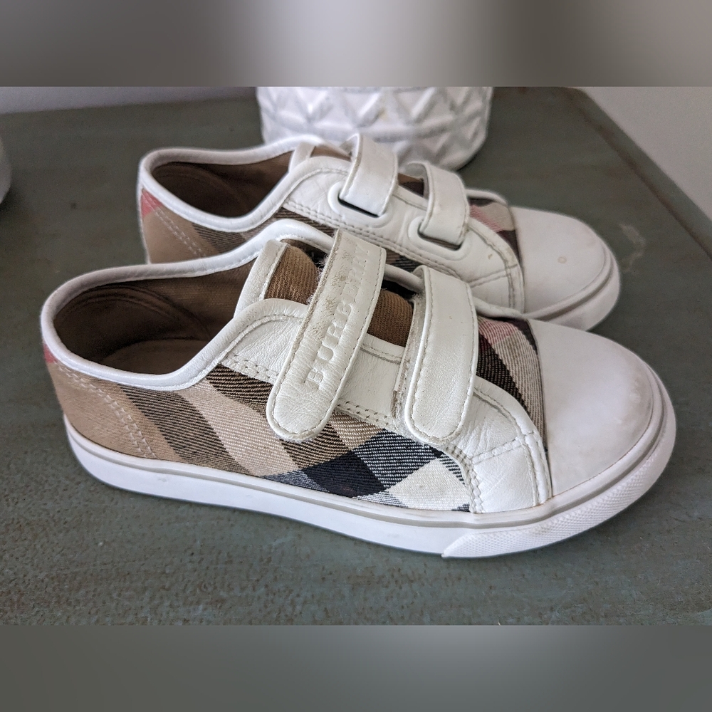 Kids' Designer White Pete Check Low Top Velcro® Sneakers - Walker, #29
